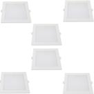 Kit 6 painel led super abs embutir 24w biv 6500k quad