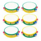 Kit 6 Pandeiro Infantil Brasil Copa Torcida Escola Crianças Educativo Musical Lembrancinha Recreação