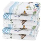 Kit 6 Pano Copa Felpudo Dohler Atoalhado Algodão Jardim Azul