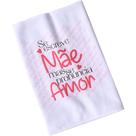 Kit 6 Pano De Copa Sarja Amor De Mãe 220g-m² 100% Algodão 45x75cm Branco
