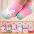 Kit 6 Pantufas Antiderrapante com Bordado Lúdico 3D para Bebês até 24 meses Cor:menina6Tamanho:12-24