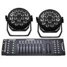 Kit 6 par led indoor slim briwax 18x12w rgbw - bx 341 + mesa dmx 512