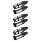 Kit 6 Par Plug XLR Macho + Fêmea Metal Profissional 3 Vias Roxtone