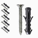 Kit 6 Parafuso Com Bucha 8mm Multiuso Phillips 48x50 Aço Para Fixação Em Tijolo Parede Concreto