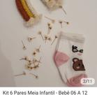 Kit 6 pares de meia baby