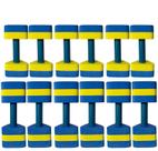Kit 6 Pares Halteres Hidroginástica em EVA P 1-2kg e M 2-3kg Azul/Amarelo Dafoca Sports Kit 6 Pares Halteres Hidroginástica em EVA P 1-2kg e M 2-3kg Azul/Amarelo Dafoca Sports