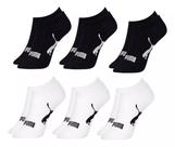Kit 6 Pares Meia Sapatilha Cano Baixo Adulto Soquete Masculino Algodão Puma - Branco/Preto