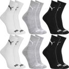 Kit 6 Pares Meias Puma Cano Médio Alto Algodão Meia Adulto Masculino Feminino Academia Original