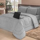 Kit 6 pças Jogo de Cama Afável Microfibra Casa Dona Original Cinza Kit 6 pças Jogo de Cama Afável Microfibra Casa Dona Original Cinza