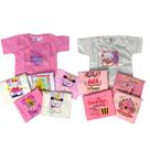 Kit 6 pçs Camiseta com Estampa Bebê Menino-Menina