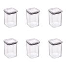 Kit 6 Pçs Potes Porta Condimentos Temperos Plasútil Acrílico Tampa Hermética Empilhável 160 mL