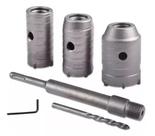 Kit 6 Pçs Serra Copo Concreto C/haste Sds Plus 330mm C