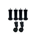 Kit 6 Pé para Cama Box ou Baú casal - 4 fixos e 2 rodízios