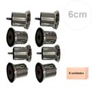 Kit 6 Pé Para Móveis Cromado Pezinho 6cm Rack Sofá Armário