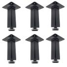 Kit 6 Pé Para Móveis Regulável Quadrado Preto 10cm em Metal