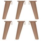 Kit 6 Pé Retrô de Plástico Marrom Resistente para Móveis Cômoda Design Clássico e Fácil Instalação