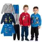 Kit 6 Peças 3 Conjunto Infantil Moletom Inverno Menino com Zíper e Capuz Roupa de Frio