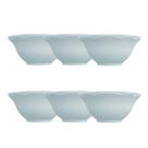 Kit 6 Peças Bowl Tigela Sobremesa Relevo Cottage Azul
