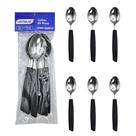 Kit 6 Peças Colher de Mesa Cabene Cabo Plástico Preto