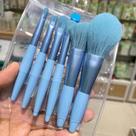 Kit 6 Peças Conjunto De Pincéis De Maquiagem com Estojo Transparente Para Viagem cores sortidas
