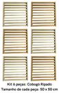 KIT 6 peças de Módulo cobogó (elemento vazado) ripado de Pinus tratado 50x50 centímetros (Cobre 1,5 m²)