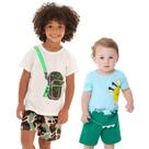 Kit 6 Peças de Roupas para bebê Menino 3 Camisetas 3 Bermudas Kit com 3 Conjuntos Infantil Verão para Menino Bebê dias quentes