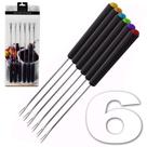 Kit 6 Peças Garfos Espeto Para Fondue Em Inox Pontas Color