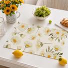Kit 6 Peças Jogo de Mesa Americano Sousplat de PVC para Mesa Posta Floral Flores Margaridas Delicado