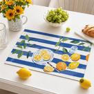 Kit 6 Peças Jogo de Mesa Americano Sousplat de PVC para Mesa Posta Tropical Limão Siciliano