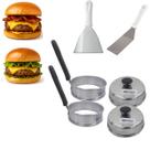 Kit 6 Peças Lanchonete Hamburgueria Chapa Lanche Hambúrguer Artesanal Espátulas Modelador Kit 6 Peças Lanchonete Hamburgueria Chapa Lanche Hambúrguer Artesanal Espátulas Modelador