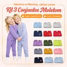 Kit 6 Peças Moletom Inverno Casaco e Calça Menino Menina Várias Cores Infantil Conjunto 1 a 14 anos