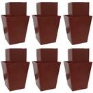 Kit 6 Peças - Pé Guaco Mogno De 7cm Para Armário Comoda Guarda Roupa