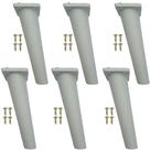 Kit 6 Peças - Pé Paris Branco Palito Retrô Para Móveis De 16cm