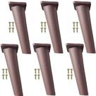 Kit 6 Peças - Pé Paris Mogno Palito Retrô Para Móveis De 16cm