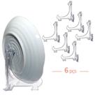 Kit 6 Peças Suporte P/ Pratos Acrílico Transparente 12,5cm