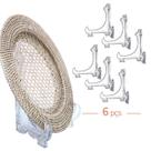 Kit 6 Peças Suporte P/ Pratos Acrílico Transparente 15cm