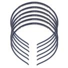Kit 6 Peças Tiara Masculina Preta C/ Dentes Resistente Zeus