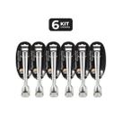 Kit 6 pegador de frios inox 18 cm