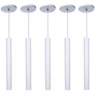 Kit 6 Pendente Luminária Tubo Branco 30 Cm