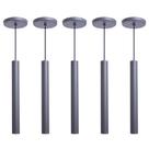 Kit 6 Pendente Luminária Tubo Cinza 30 Cm