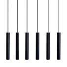 Kit 6 Pendente Luminária Tubo Preto 30 Cm