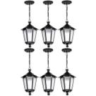Kit 6 Pendentes de Teto Lente Fosca Luminária Grega Colonial Retro Preta Dital Kit 6 Pendentes de Teto Lente Fosca Luminária Grega Colonial Retro Preta Dital