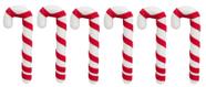 Kit 6 Pendentes para Árvore de Natal Bengala Doce Enfeite Natalino