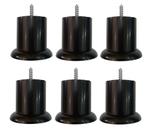 Kit 6 Pés Alt 6cm Sb Jade Preto Sofa Poltrona Estofado Etc