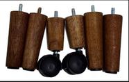Kit 6 pes cama box de 12 cm sendo 4x2 (4 fixas e 2 de rodas)