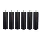 Kit 6 Pés Cama Box Solteiro Ou Casal Queen 13cm Tubo Preto