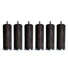 Kit 6 Pés de Madeira para Cama 12cm Cilíndrico Cor Nogueira Base Metalizada