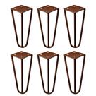 Kit 6 Pés de Metal 15 CM Hairpin Legs Mesas de Centro Puffs Bronze G41