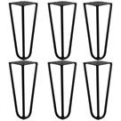 Kit 6 Pés de Metal 15 CM Hairpin Legs Mesas de Centro Puffs Preto G41