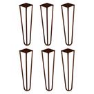Kit 6 Pés de Metal 25 CM Hairpin Legs Rack e Puffs Bronze G41